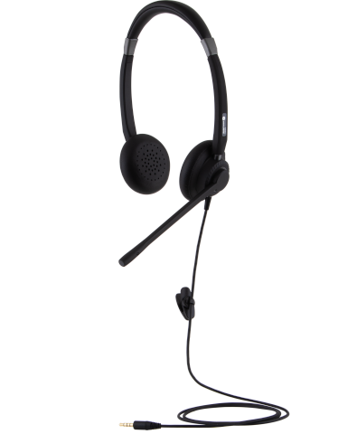 [AH22-JII-DUO] Alcatel Professional Headset, Corded, for PC or Deskphone with  3.5mm Jack  p...