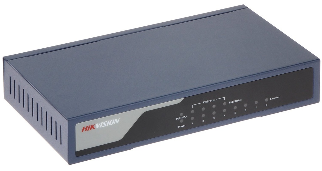[DS-3E0108P-E] Hikvision 8 Port 10/100 Unmanaged 4 Ports POE Switch (Pro Series)