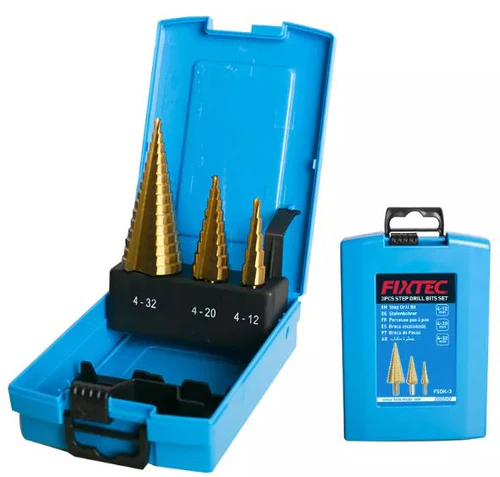 [FSDK-3] Fixtec 3pcs Metal step drill bits set (toupille)