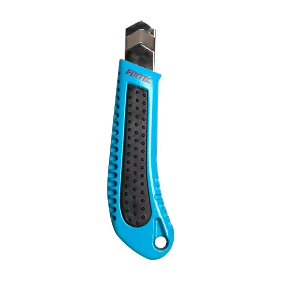 FIXTEC 18mm Utility Knife Aluminum-Alloy with TPR Grip